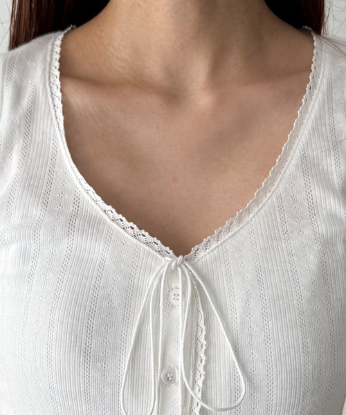 CANAL JEAN（キャナルジーン）の「El mar　ピコレースタンクトップ（タンクトップ・レディース・ホワイト/グレー/ブラック・ONE SIZE）」の14枚目の写真