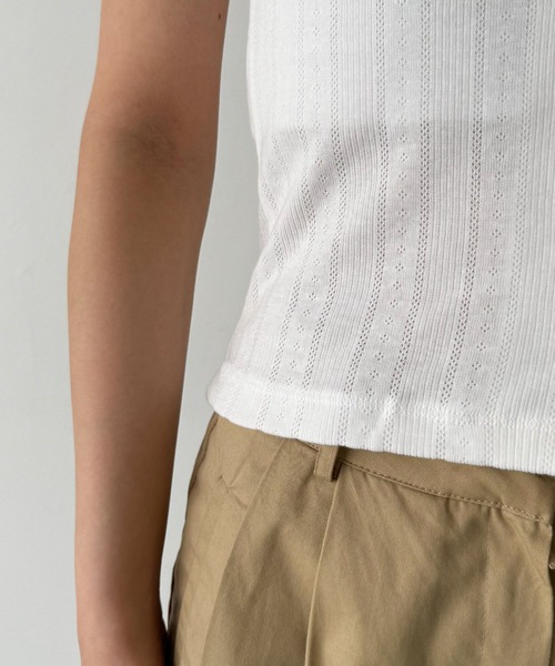 CANAL JEAN（キャナルジーン）の「El mar　ピコレースタンクトップ（タンクトップ・レディース・ホワイト/グレー/ブラック・ONE SIZE）」の13枚目の写真