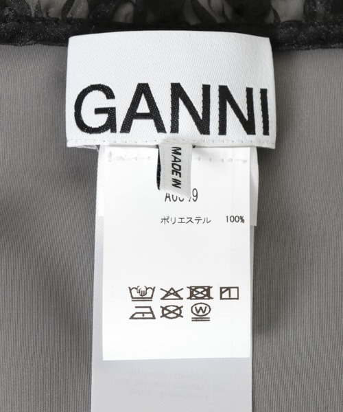 GANNI フリンジ ロゴスカーフ GANNI Silk Organza Frill Scarf（バンダナ/スカーフ）｜GANNI