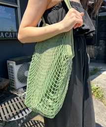 裏地付きコットンメッシュトートバッグ