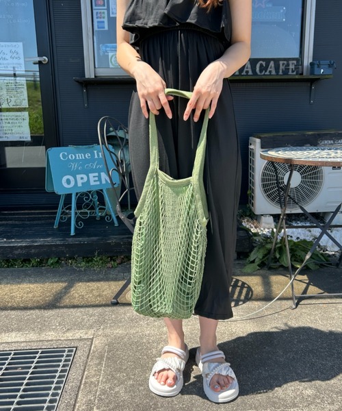 Loco Ocean(ロコオーシャン)の「裏地付きコットンメッシュトートバッグ(トートバッグ・レディース・モスグリーン/ブルー・ONE SIZE)」の10枚目の写真