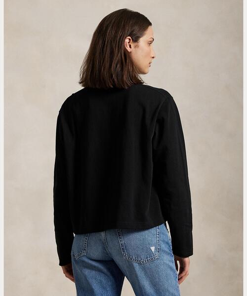 POLO RALPH LAUREN(ポロ ラルフ ローレン)の「クロップド コットン ジャージー ロングスリーブ Tシャツ(Tシャツ/カットソー・レディース・ブラック系1・S/XL/M/L)」の4枚目の写真