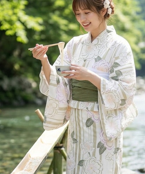itto（イット）の「簡単1人で着れる！綿セパレート浴衣2点セット