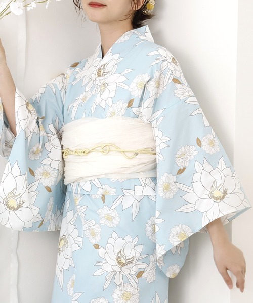 簡単1人で着れる！綿セパレート浴衣2点セット（二部式浴衣+