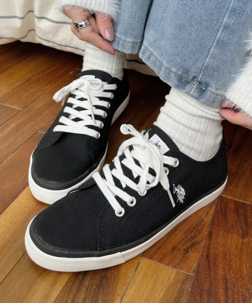 U.S. POLO ASSN.(ユーエスポロアッスン)の「U.S. POLO ASSN 加硫 ローカット キャンバススニーカー(スニーカー・レディース・ブラック/ホワイト・22.5cm/23cm/23.5cm/24cm/24.5cm/25cm)」の8枚目の写真