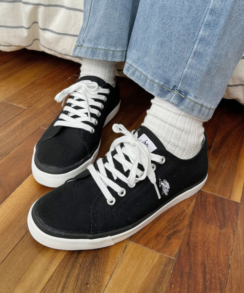 U.S. POLO ASSN.(ユーエスポロアッスン)の「U.S. POLO ASSN 加硫 ローカット キャンバススニーカー(スニーカー・レディース・ブラック/ホワイト・22.5cm/23cm/23.5cm/24cm/24.5cm/25cm)」の12枚目の写真