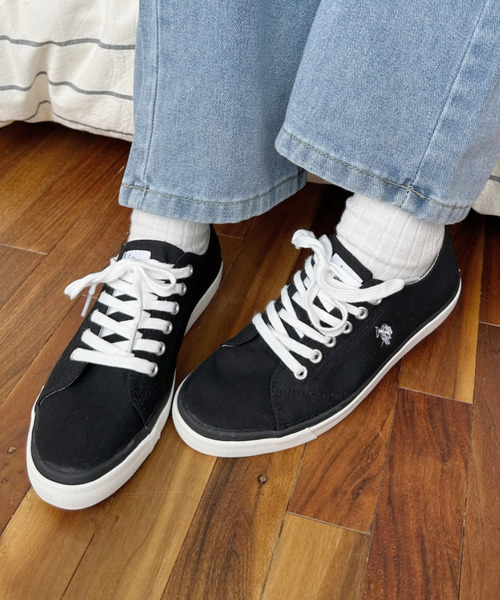 U.S. POLO ASSN.(ユーエスポロアッスン)の「U.S. POLO ASSN 加硫 ローカット キャンバススニーカー(スニーカー・レディース・ブラック/ホワイト・22.5cm/23cm/23.5cm/24cm/24.5cm/25cm)」の13枚目の写真