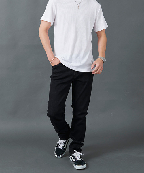 CavariA（キャバリア）の「テーパードスキニーデニムパンツ（デニムパンツ・メンズ・ブラック/ワンウォッシュ・マルチサイズ）」の7枚目の写真