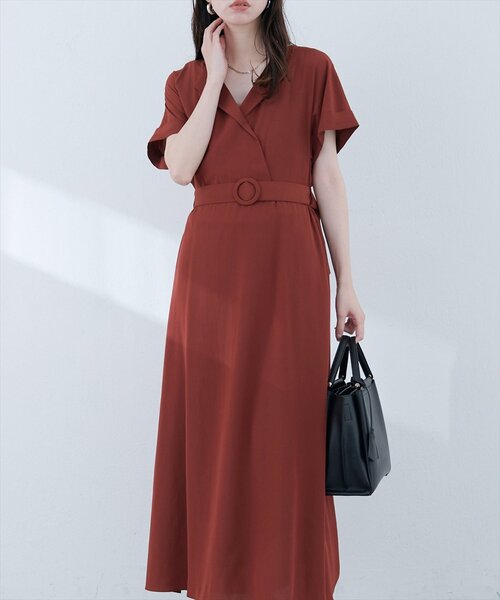 natural couture(ナチュラルクチュール)の「【WEB限定】トライアングルカラーワンピース(ワンピース・レディース・ベージュ/ネイビー/ブラック/サックスブルー/ボルドー・FREE)」の5枚目の写真