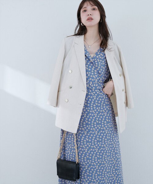 natural couture(ナチュラルクチュール)の「【WEB限定】トライアングルカラーワンピース(ワンピース・レディース・ベージュ/ネイビー/ブラック/サックスブルー/ボルドー・FREE)」の21枚目の写真