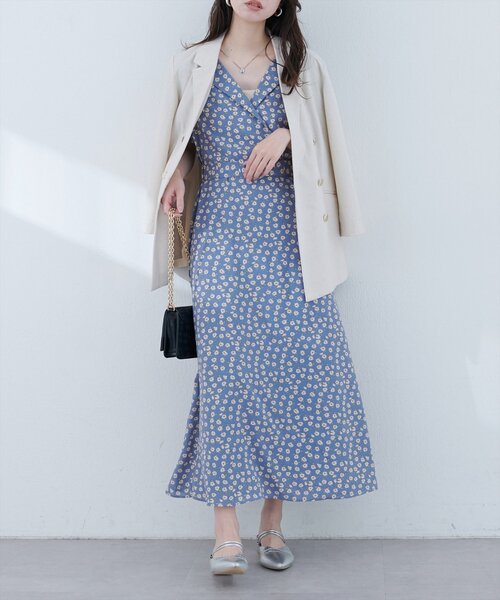 natural couture(ナチュラルクチュール)の「【WEB限定】トライアングルカラーワンピース(ワンピース・レディース・ベージュ/ネイビー/ブラック/サックスブルー/ボルドー・FREE)」の20枚目の写真