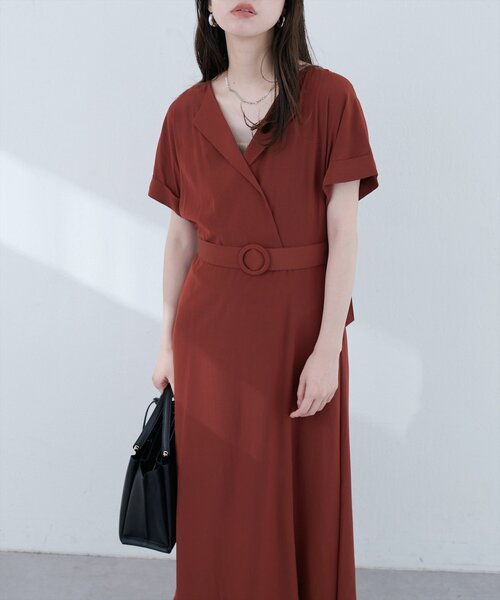 natural couture(ナチュラルクチュール)の「【WEB限定】トライアングルカラーワンピース(ワンピース・レディース・ベージュ/ネイビー/ブラック/サックスブルー/ボルドー・FREE)」の18枚目の写真