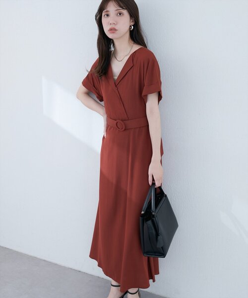 natural couture(ナチュラルクチュール)の「【WEB限定】トライアングルカラーワンピース(ワンピース・レディース・ベージュ/ネイビー/ブラック/サックスブルー/ボルドー・FREE)」の17枚目の写真