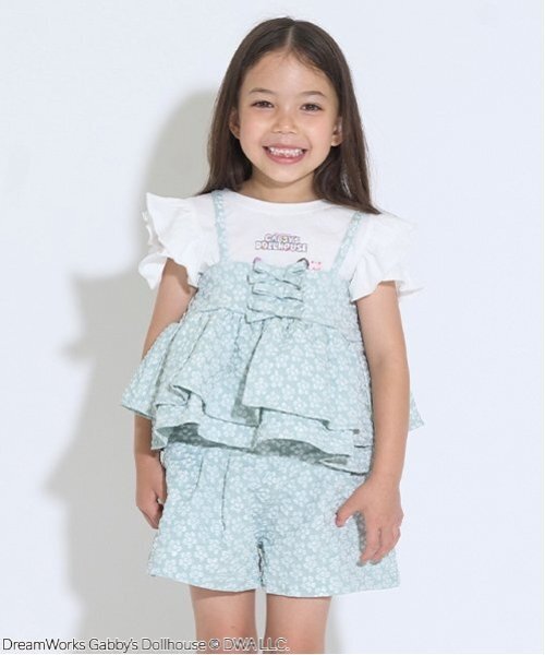 Lycee mine（リセマイン）の「【セットアップ】キャミ＆ショートパンツセット（セットアップ・キッズ・ベージュ/クリーム/ミント/ブラック・150cm/120cm/140cm/100cm/110cm/130cm）」の4枚目の写真