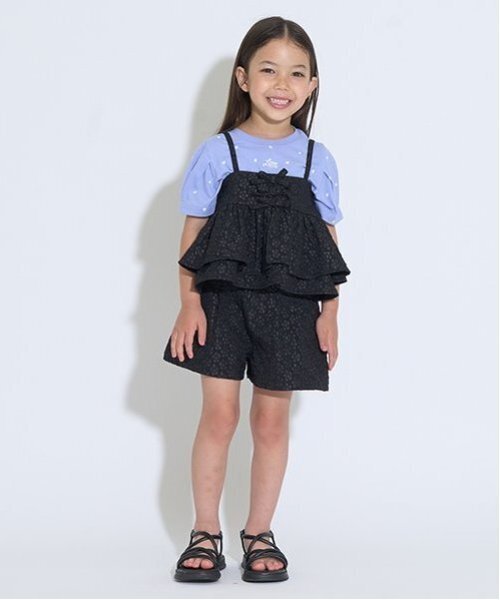 Lycee mine（リセマイン）の「【セットアップ】キャミ＆ショートパンツセット（セットアップ・キッズ・ベージュ/クリーム/ミント/ブラック・150cm/120cm/140cm/100cm/110cm/130cm）」の2枚目の写真