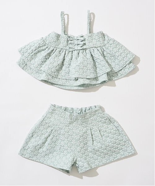 Lycee mine（リセマイン）の「【セットアップ】キャミ＆ショートパンツセット（セットアップ・キッズ・ベージュ/クリーム/ミント/ブラック・150cm/120cm/140cm/100cm/110cm/130cm）」の6枚目の写真