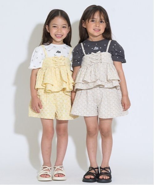 Lycee mine（リセマイン）の「【セットアップ】キャミ＆ショートパンツセット（セットアップ・キッズ・ベージュ/クリーム/ミント/ブラック・150cm/120cm/140cm/100cm/110cm/130cm）」の22枚目の写真