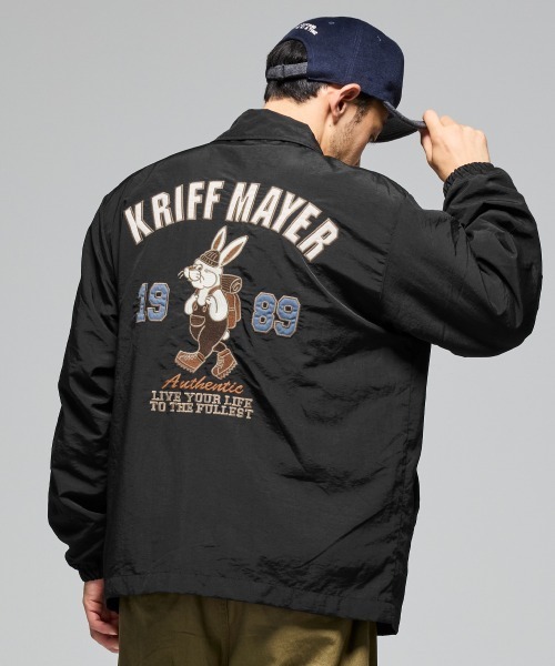KRIFF MAYER(クリフメイヤー)の「クリフラビット刺繍コーチJK(ブルゾン・メンズ・ナチュラル/ブラック/イエロー・MEDIUM/LARGE/X-LARGE)」の2枚目の写真