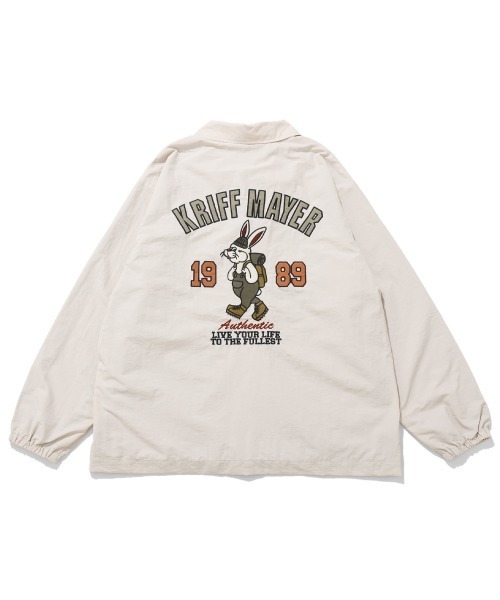 KRIFF MAYER(クリフメイヤー)の「クリフラビット刺繍コーチJK(ブルゾン・メンズ・ナチュラル/ブラック/イエロー・MEDIUM/LARGE/X-LARGE)」の5枚目の写真