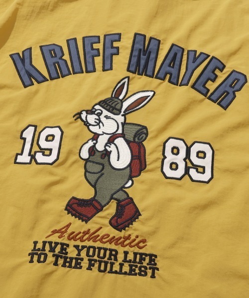 KRIFF MAYER(クリフメイヤー)の「クリフラビット刺繍コーチJK(ブルゾン・メンズ・ナチュラル/ブラック/イエロー・MEDIUM/LARGE/X-LARGE)」の11枚目の写真