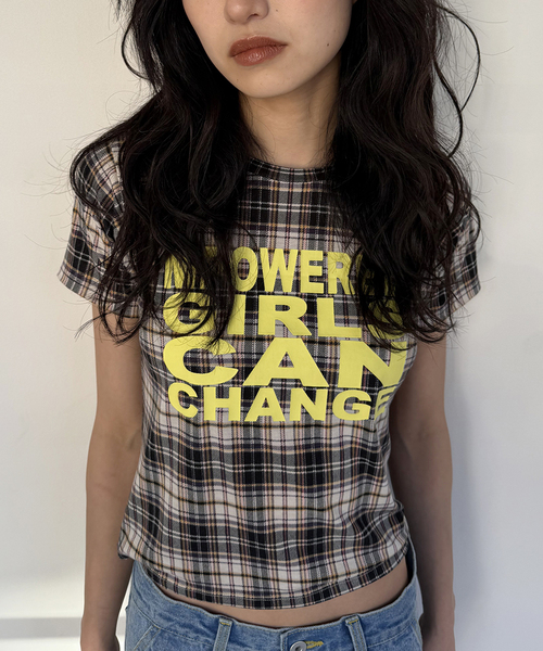 Oriens JOURNAL STANDARD（オリエンス ジャーナルスタンダード）の「《追加》チェックグラフィックTEE（Tシャツ/カットソー・レディース・ボルドー/イエロー・FREE）」の10枚目の写真