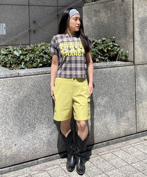 Oriens JOURNAL STANDARD（オリエンス ジャーナルスタンダード）の「《追加》チェックグラフィックTEE（Tシャツ/カットソー・レディース・ボルドー/イエロー・FREE）」の12枚目の写真