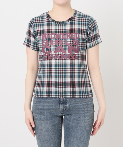Oriens JOURNAL STANDARD（オリエンス ジャーナルスタンダード）の「《追加》チェックグラフィックTEE（Tシャツ/カットソー・レディース・ボルドー/イエロー・FREE）」の22枚目の写真