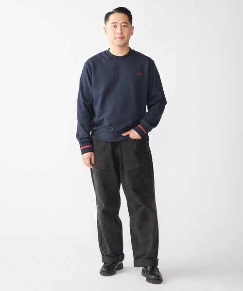 【SHIPS別注】FRED PERRY: シングル ティップ スウェットシャツ SHIPS別注】FRED PERRY: シングル ティップ スウェットシャツ（Tシャツ