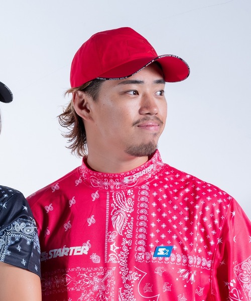 STARTER（スターター）の「★STARTER GOLF★スターターゴルフ アメリカンタイプシルエット STARTERロゴベースボールキャップ サイズ調節可能 SG-023005（キャップ・メンズ・レッド/ブラック・L）」の2枚目の写真