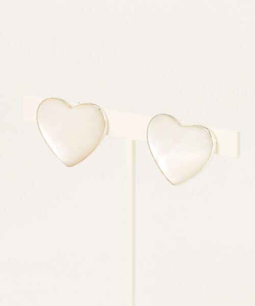 ANNIKA INEZ Pearl Heart Earrings, Sml アニカ イネズ パール