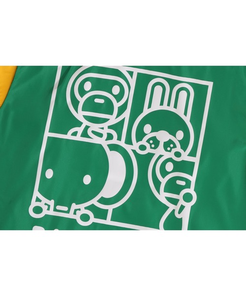A BATHING APE(アベイシングエイプ)の「BABY MILO PADDED VARSITY JACKET(ミリタリージャケット・キッズ・グリーン/レッド・110/130/140/120)」の7枚目の写真