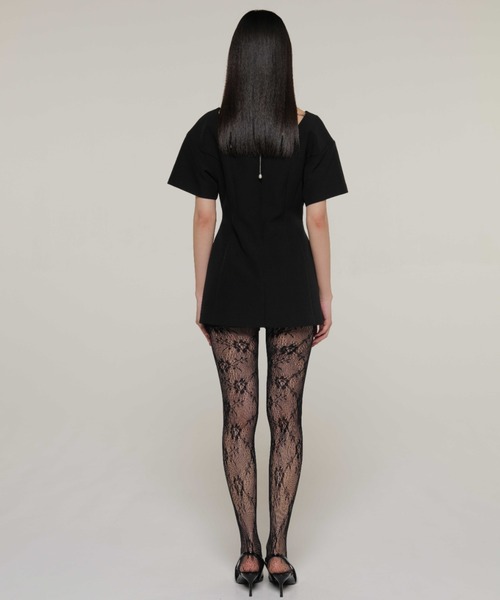 JOSE MOON（ジョゼムーン）の「MINI DRESS WITH S/PT/ミニドレスウィズショーパン（ワンピース・レディース・ホワイト/ブラック・36/38）」の8枚目の写真