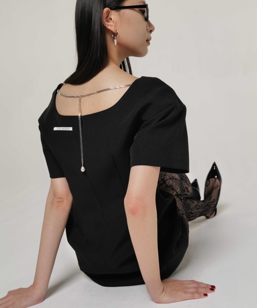 JOSE MOON（ジョゼムーン）の「MINI DRESS WITH S/PT/ミニドレスウィズショーパン（ワンピース・レディース・ホワイト/ブラック・36/38）」の11枚目の写真