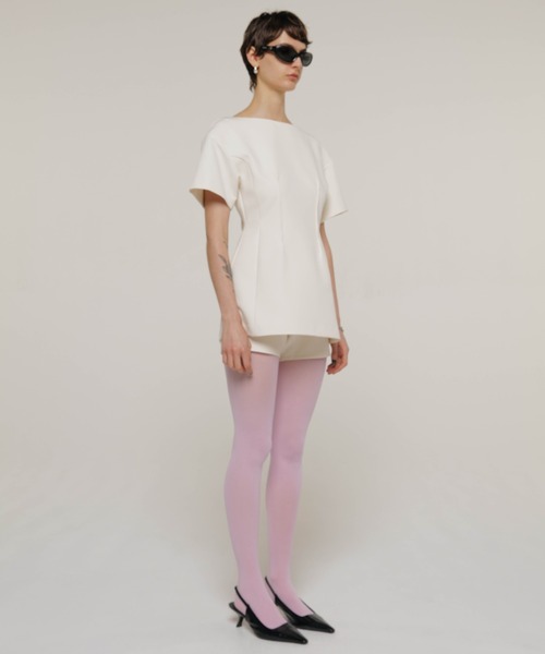 JOSE MOON（ジョゼムーン）の「MINI DRESS WITH S/PT/ミニドレスウィズショーパン（ワンピース・レディース・ホワイト/ブラック・36/38）」の3枚目の写真