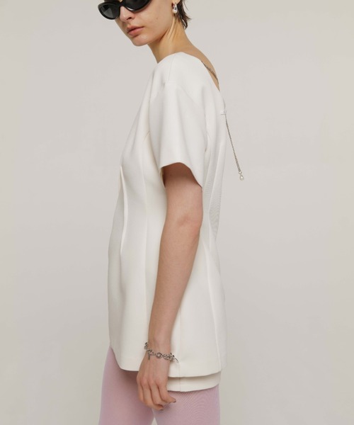 JOSE MOON（ジョゼムーン）の「MINI DRESS WITH S/PT/ミニドレスウィズショーパン（ワンピース・レディース・ホワイト/ブラック・36/38）」の12枚目の写真