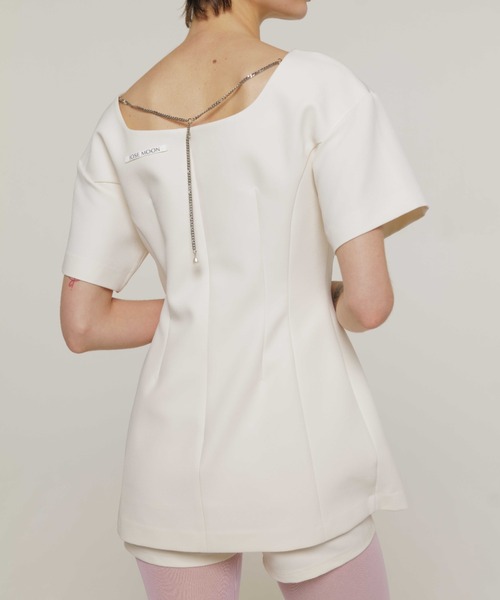 JOSE MOON（ジョゼムーン）の「MINI DRESS WITH S/PT/ミニドレスウィズショーパン（ワンピース・レディース・ホワイト/ブラック・36/38）」の13枚目の写真