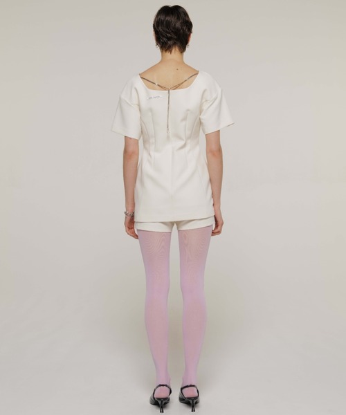 JOSE MOON（ジョゼムーン）の「MINI DRESS WITH S/PT/ミニドレスウィズショーパン（ワンピース・レディース・ホワイト/ブラック・36/38）」の15枚目の写真