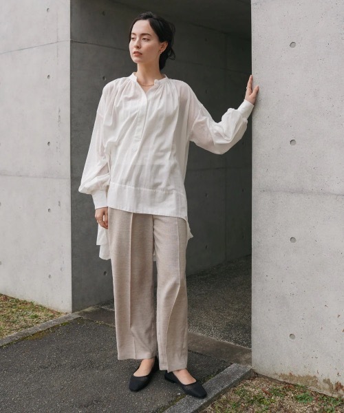 Bou Jeloud(ブージュルード)の「コットン楊柳イレギュラーTチュニック(シャツ/ブラウス・レディース・ブラック/オフホワイト・38)」の8枚目の写真