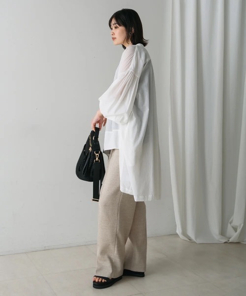 Bou Jeloud(ブージュルード)の「コットン楊柳イレギュラーTチュニック(シャツ/ブラウス・レディース・ブラック/オフホワイト・38)」の20枚目の写真