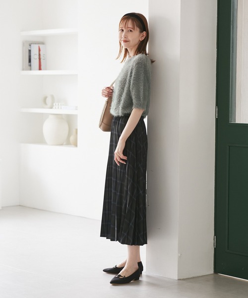 ROPE' PICNIC（ロペピクニック）の「シャギーニットハーフスリーブプルオーバー（ニット/セーター・レディース・キナリ/グレー/ブラウン・FREE）」の6枚目の写真