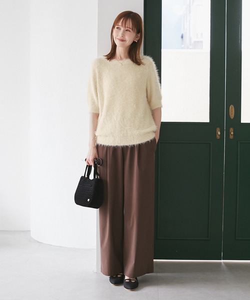 ROPE' PICNIC（ロペピクニック）の「シャギーニットハーフスリーブプルオーバー（ニット/セーター・レディース・キナリ/グレー/ブラウン・FREE）」の10枚目の写真