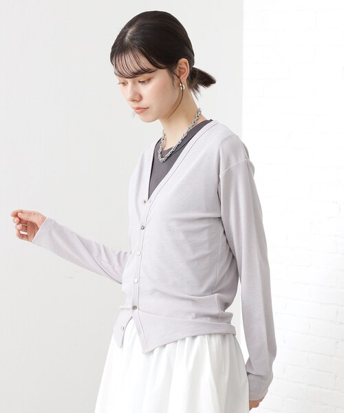 THE SHOP TK （ザ ショップ ティーケー ）の「シアーフライスVカーデ（カーディガン/ボレロ・レディース・ダークグリーン/オフホワイト/ライトグレー/ブラック・13/12）」の10枚目の写真