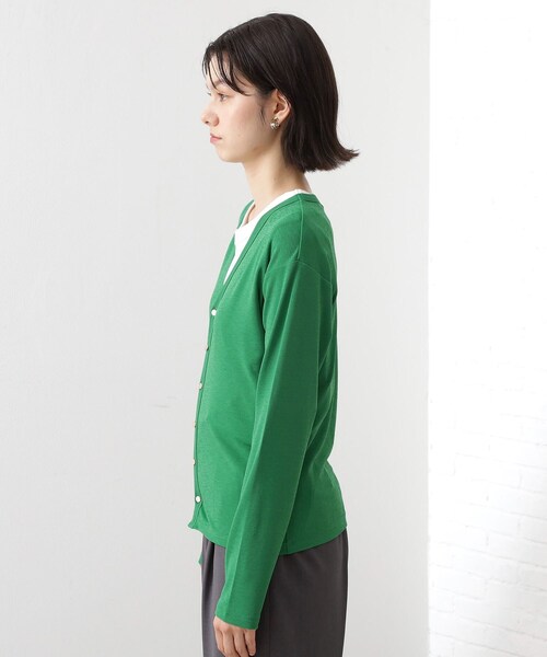 THE SHOP TK （ザ ショップ ティーケー ）の「シアーフライスVカーデ（カーディガン/ボレロ・レディース・ダークグリーン/オフホワイト/ライトグレー/ブラック・13/12）」の22枚目の写真