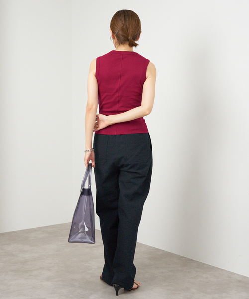 IENA（イエナ）の「FLORE FLORE/フローレフローレ ESME TANK タンクトップ（タンクトップ・レディース・アイボリー/ブラック/バーガンディー/ベージュ・FREE）」の5枚目の写真