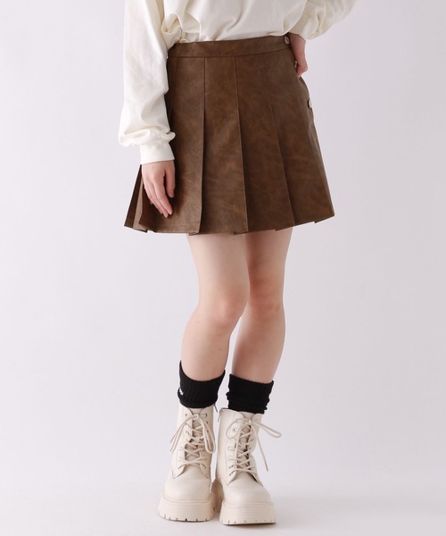repipi armario（レピピ アルマリオ）の「フェイクレザープリーツスカート（スカート・キッズ・ブラウン/ブラック/ブラウン系その他・LARGE/MEDIUM/SMALL）」の16枚目の写真