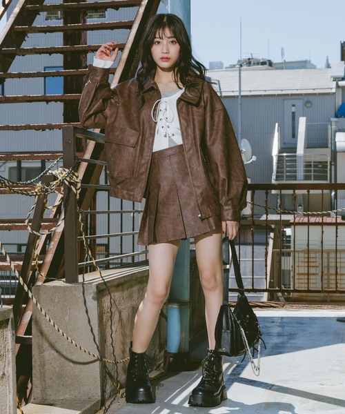 repipi armario（レピピ アルマリオ）の「フェイクレザープリーツスカート（スカート・キッズ・ブラウン/ブラック/ブラウン系その他・LARGE/MEDIUM/SMALL）」の10枚目の写真