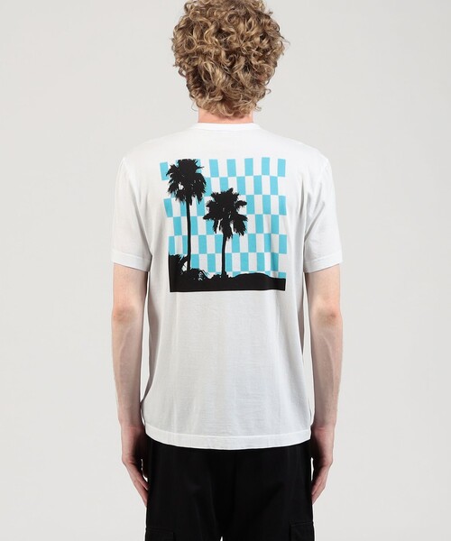 JAMES PERSE（ジェームスパース）の「チェッカーパームツリーグラフィック Tシャツ MLJ3311PLS（Tシャツ/カットソー・メンズ・チャコールグレー/ライトピンク/ホワイト・0/3/2/1）」の7枚目の写真