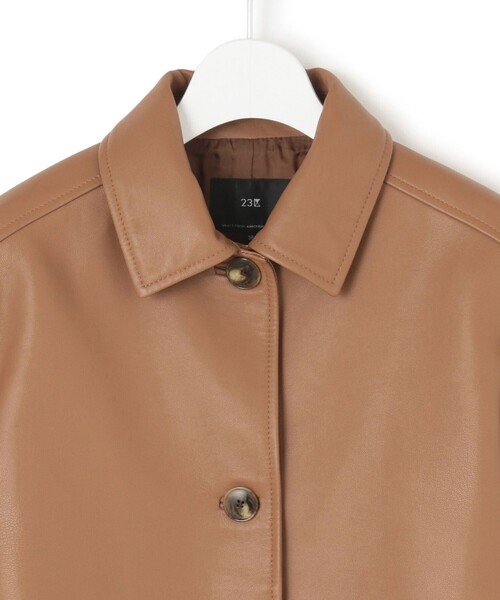 ラムレザー ステンカラー ジャケット（その他アウター）｜23区
