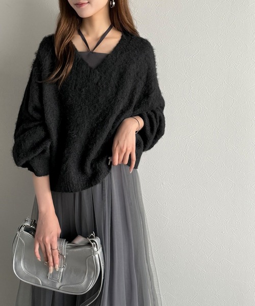 セール】褒められワンピ♪マルチwayニット×チュールワンピースセット