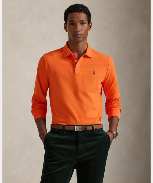 セール】カスタム スリム フィット ストレッチ メッシュ ポロシャツ